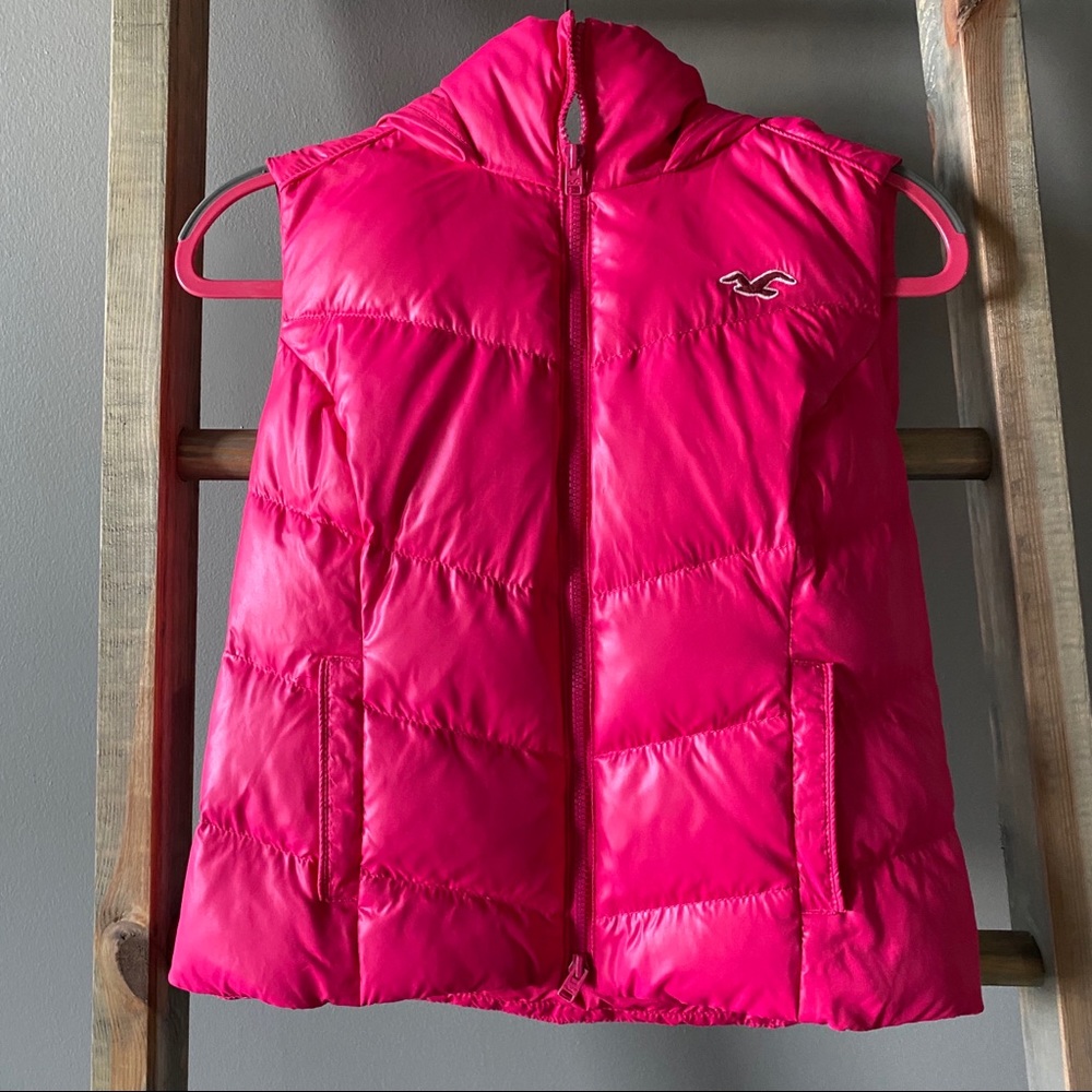 Hollister Pink Puffer Vest